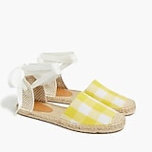 J.Crew Gingham d'Orsay lace-up espadrilles